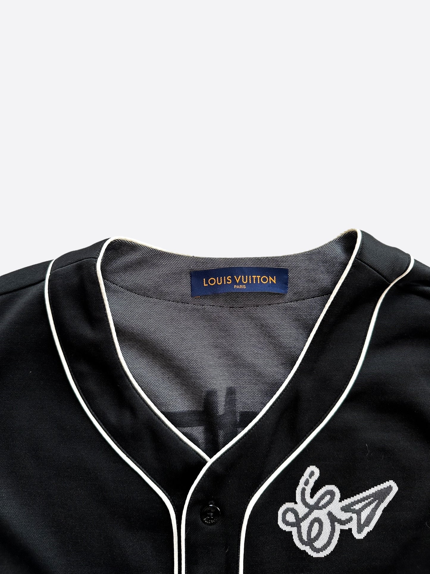 Louis Vuitton Black & White Graphic Baseball Jersey