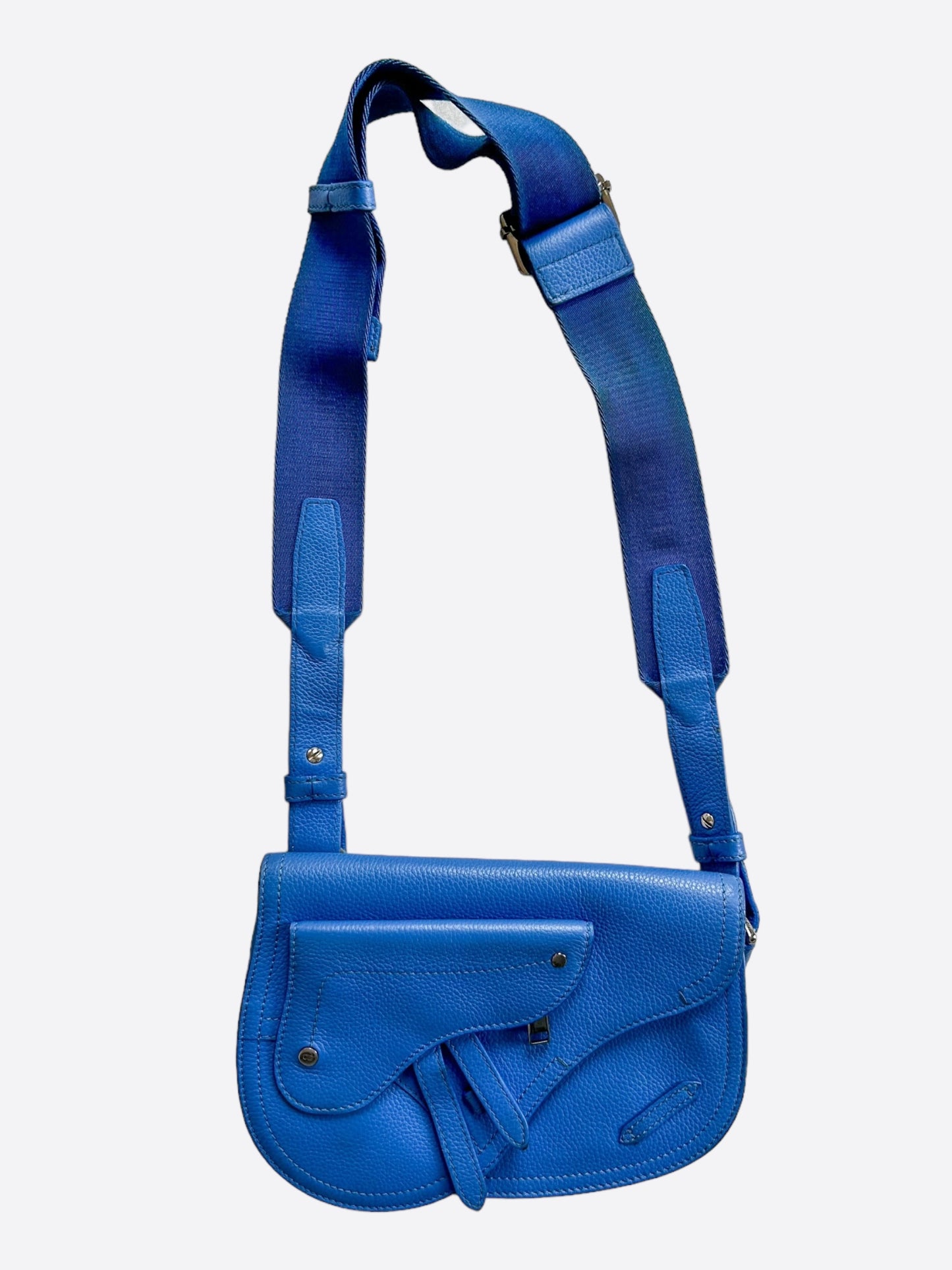 Dior Blue Calfskin Saddle Bag