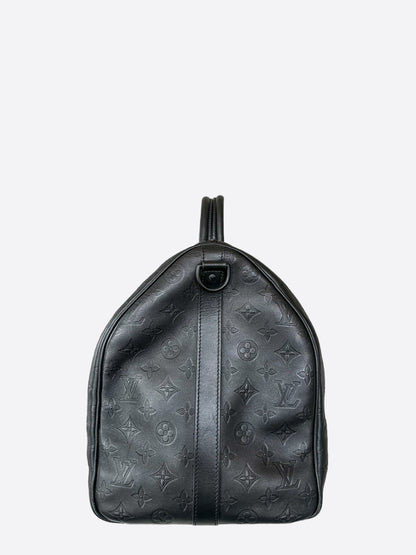 Louis Vuitton Black Shadow Monogram Keepall 50