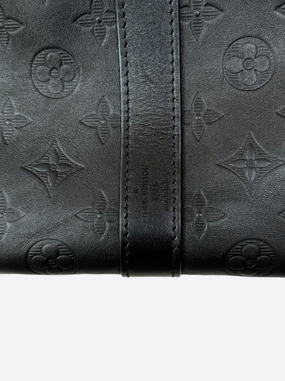 Louis Vuitton Black Shadow Monogram Keepall 50