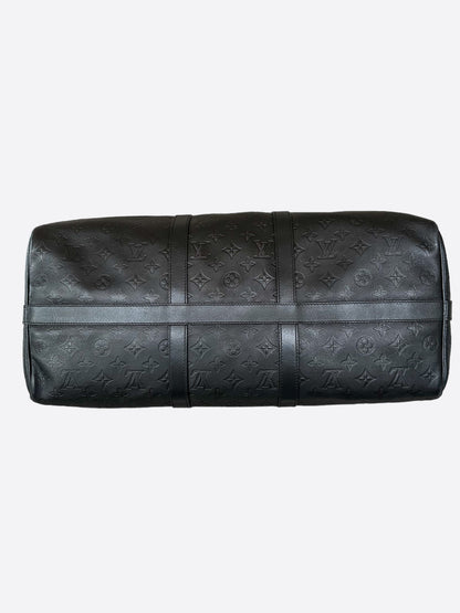 Louis Vuitton Black Shadow Monogram Keepall 50