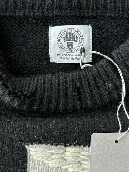 Saint Michael Black & White CLF Embroidered Wool Sweater