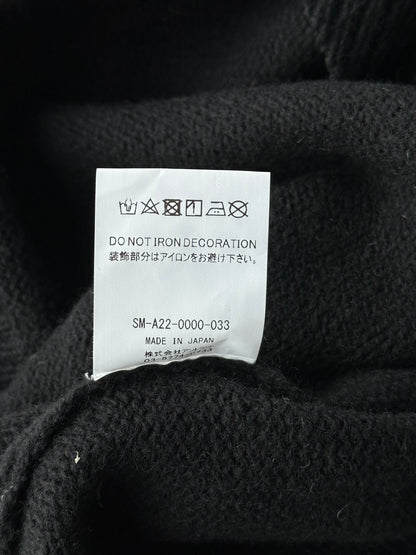 Saint Michael Black & White CLF Embroidered Wool Sweater