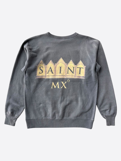 Saint Michael Washed Black Face Sweatshirt