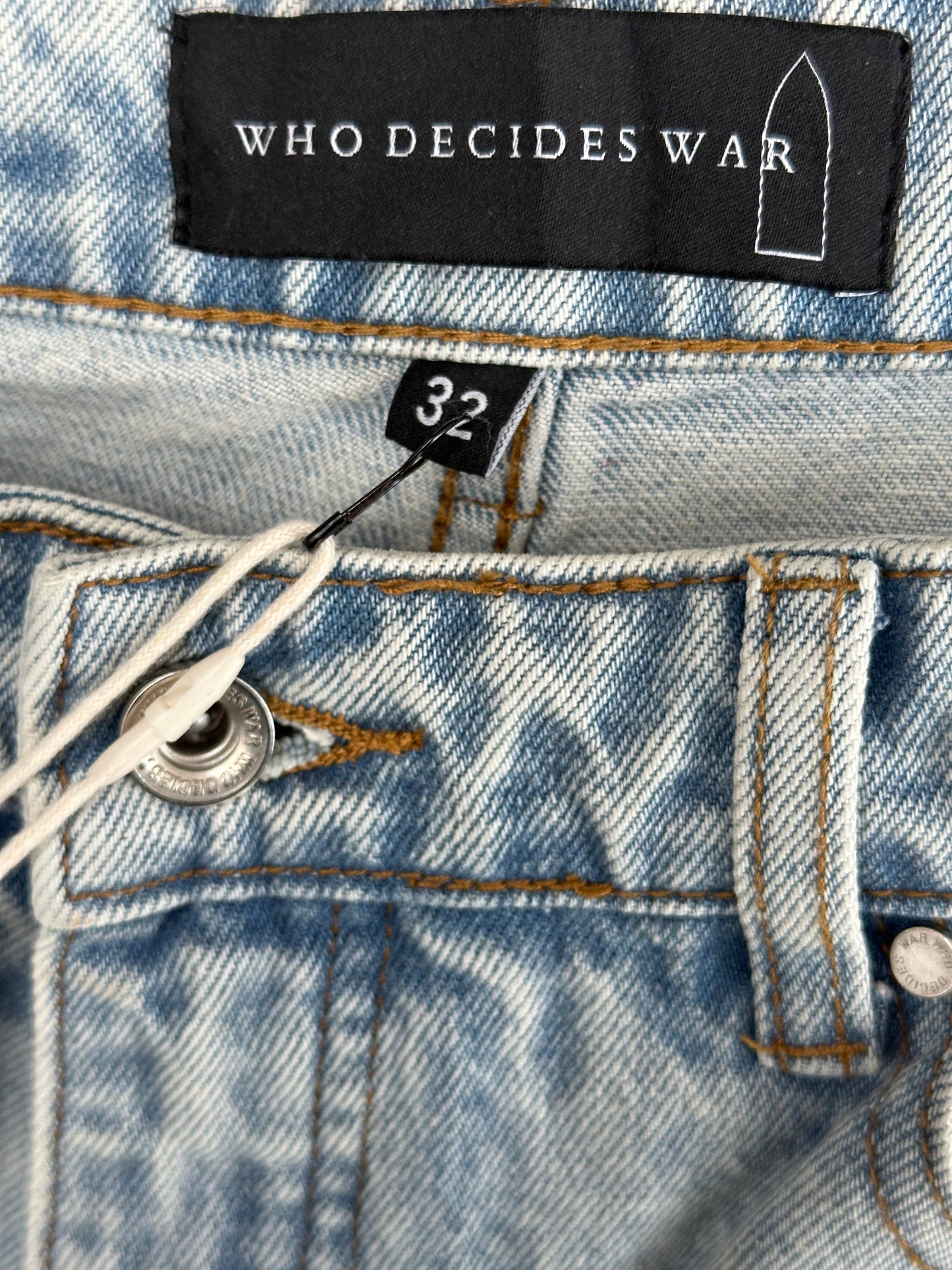 Who Decides War Blue Ultra Flare Rhinestone Distressed Jeans