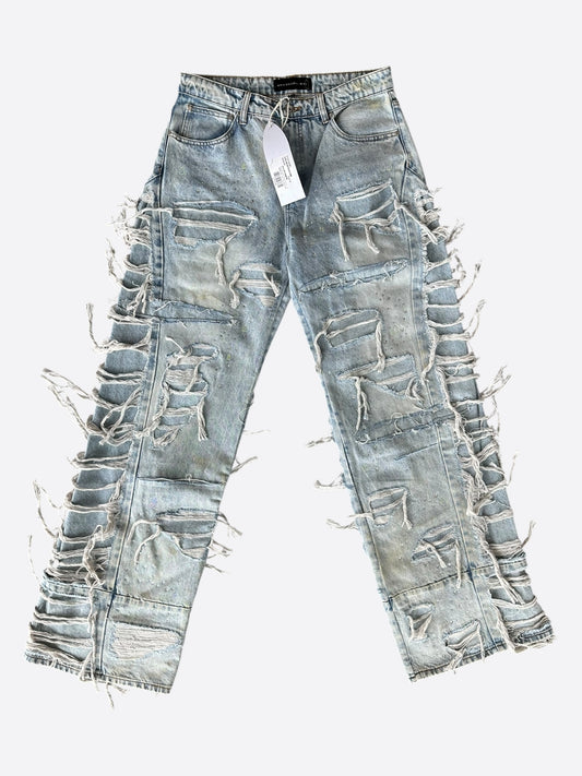 Who Decides War Blue Ultra Flare Rhinestone Distressed Jeans