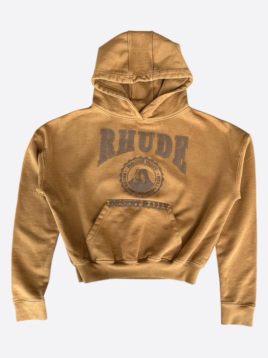 Rhude Brown Desert Valley Cropped Hoodie