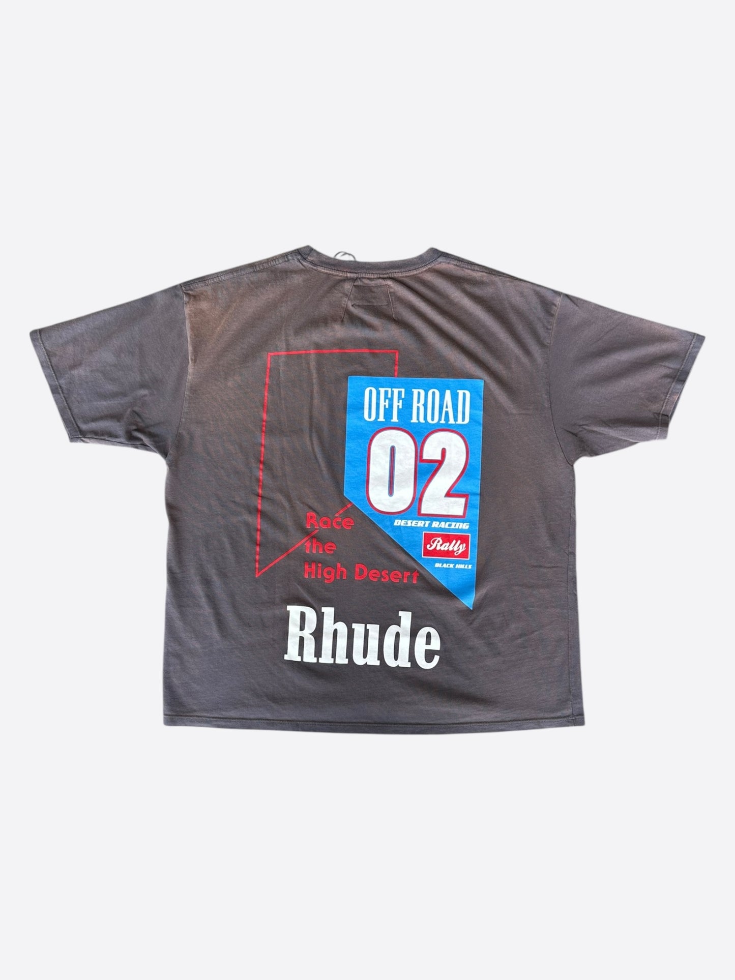 Rhude Vintage Grey 02 Racing Logo T-Shirt
