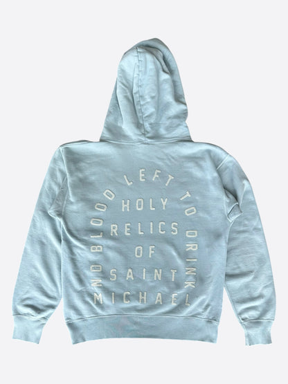 Saint Michael Light Blue & White Logo Hoodie