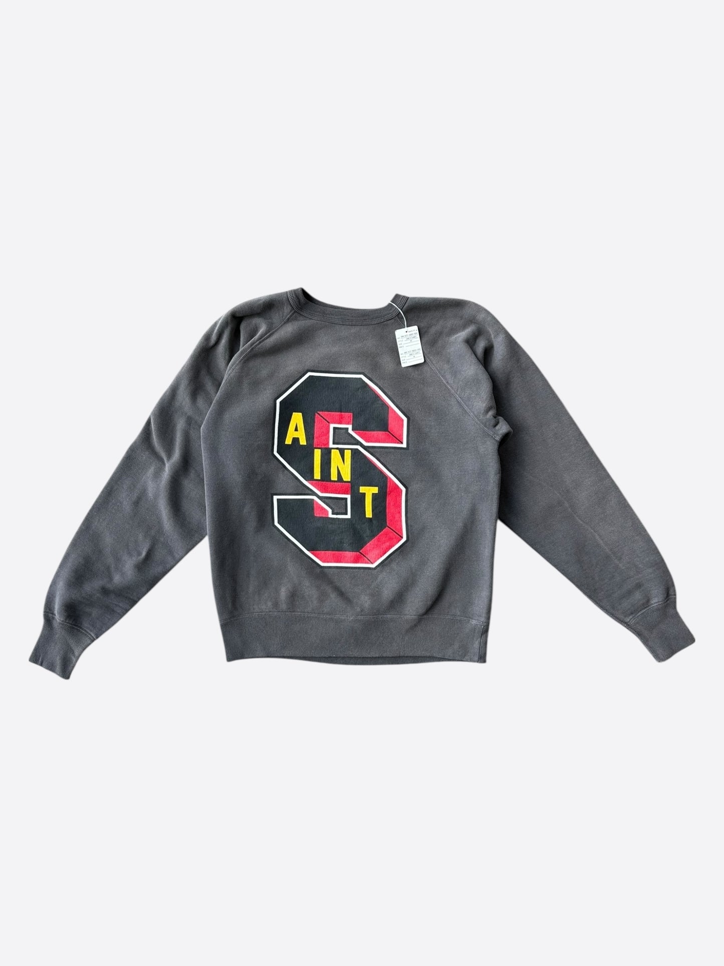 Saint Michael Denim Tears Washed Black S Logo Sweater