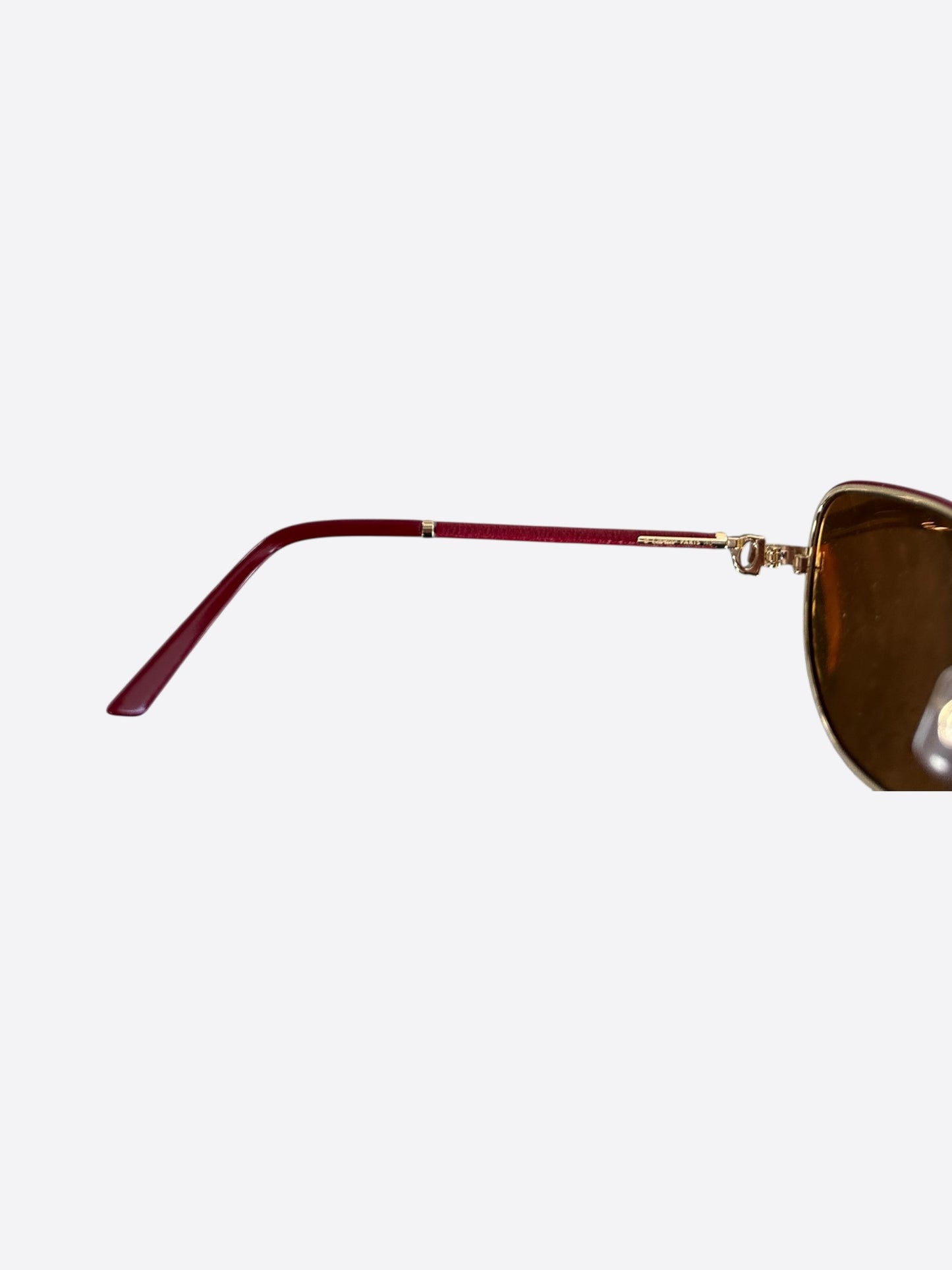 Cartier Red & Gold Aviator Sunglasses