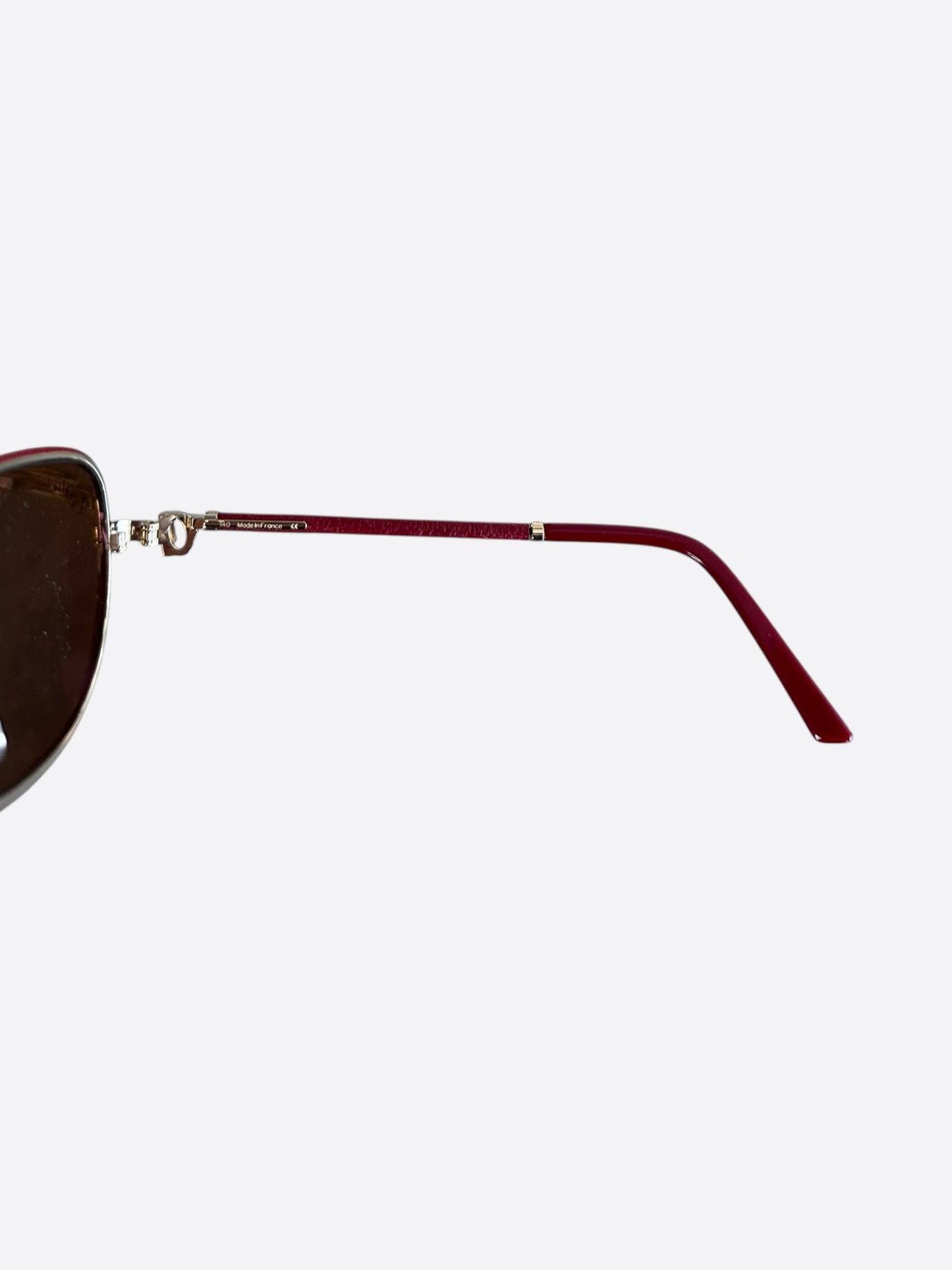 Cartier Red & Gold Aviator Sunglasses