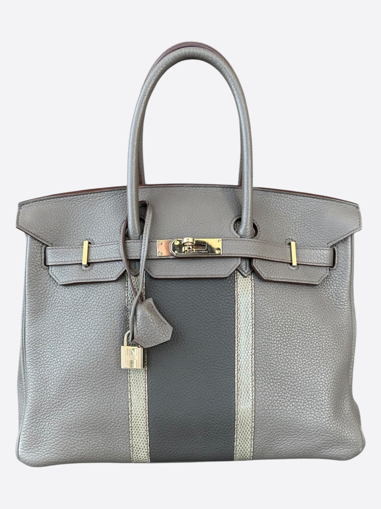 Hermes Etain Tri-Color Togo & Lizard Birkin 35