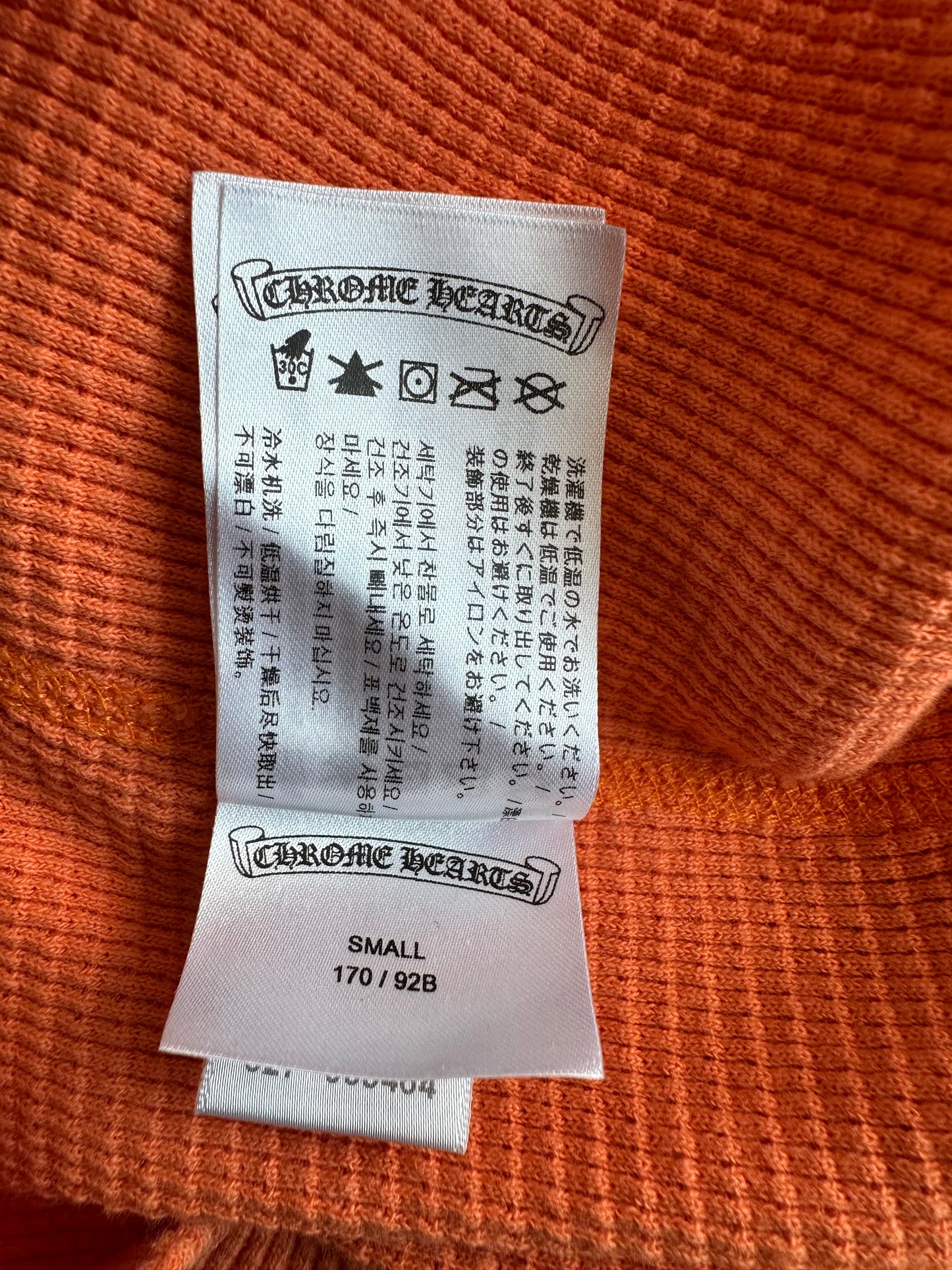 Chrome Hearts Matty Boy Orange Link Thermal Longsleeve T-Shirt
