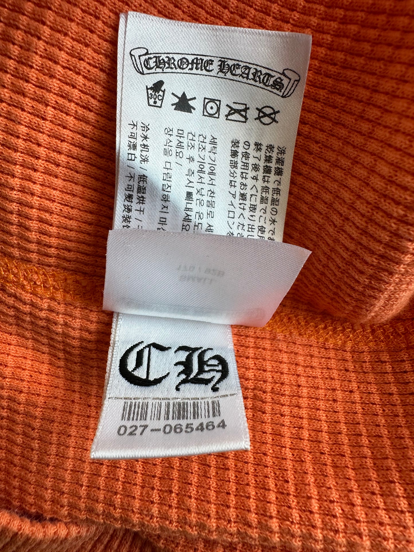 Chrome Hearts Matty Boy Orange Link Thermal Longsleeve T-Shirt