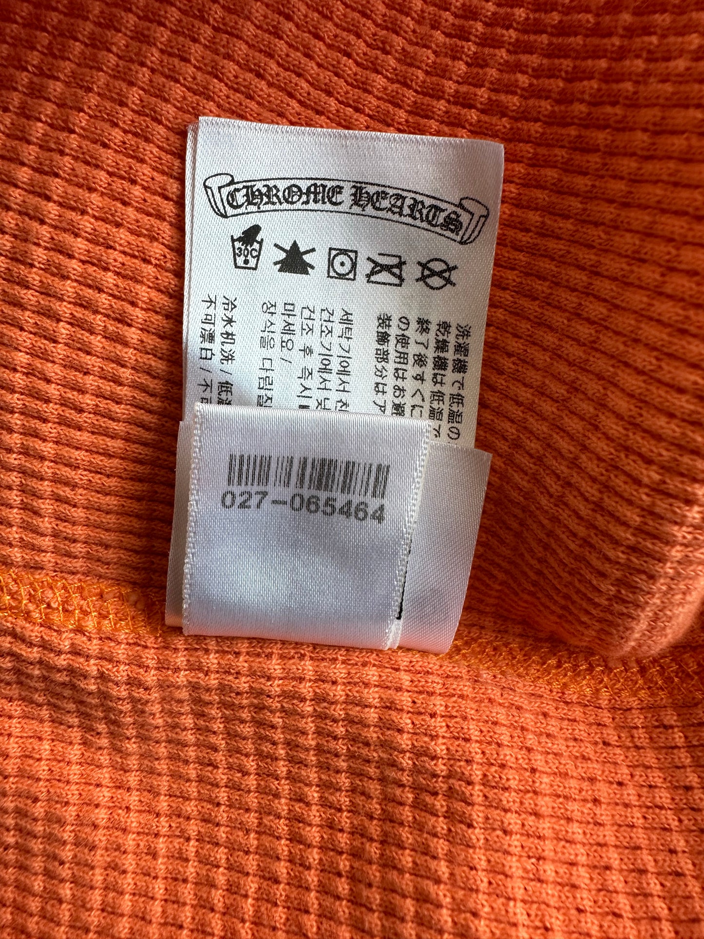 Chrome Hearts Matty Boy Orange Link Thermal Longsleeve T-Shirt