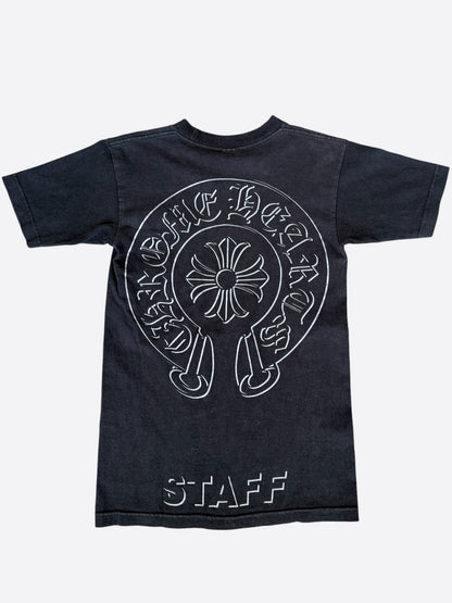 Chrome Hearts Black & White Staff Horseshoe Logo T-Shirt