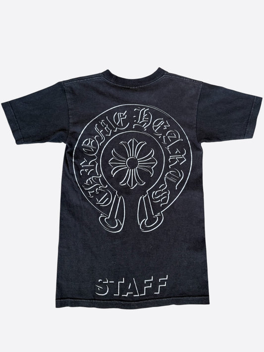 Chrome Hearts Black & White Staff Horseshoe Logo T-Shirt
