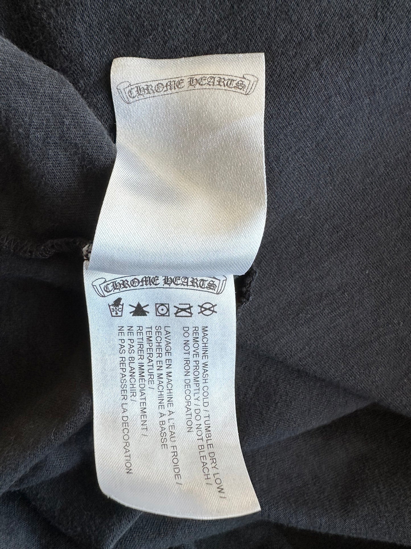 Chrome Hearts Black & White Cemetery Jacquard Horseshoe Logo Longsleeve T-Shirt