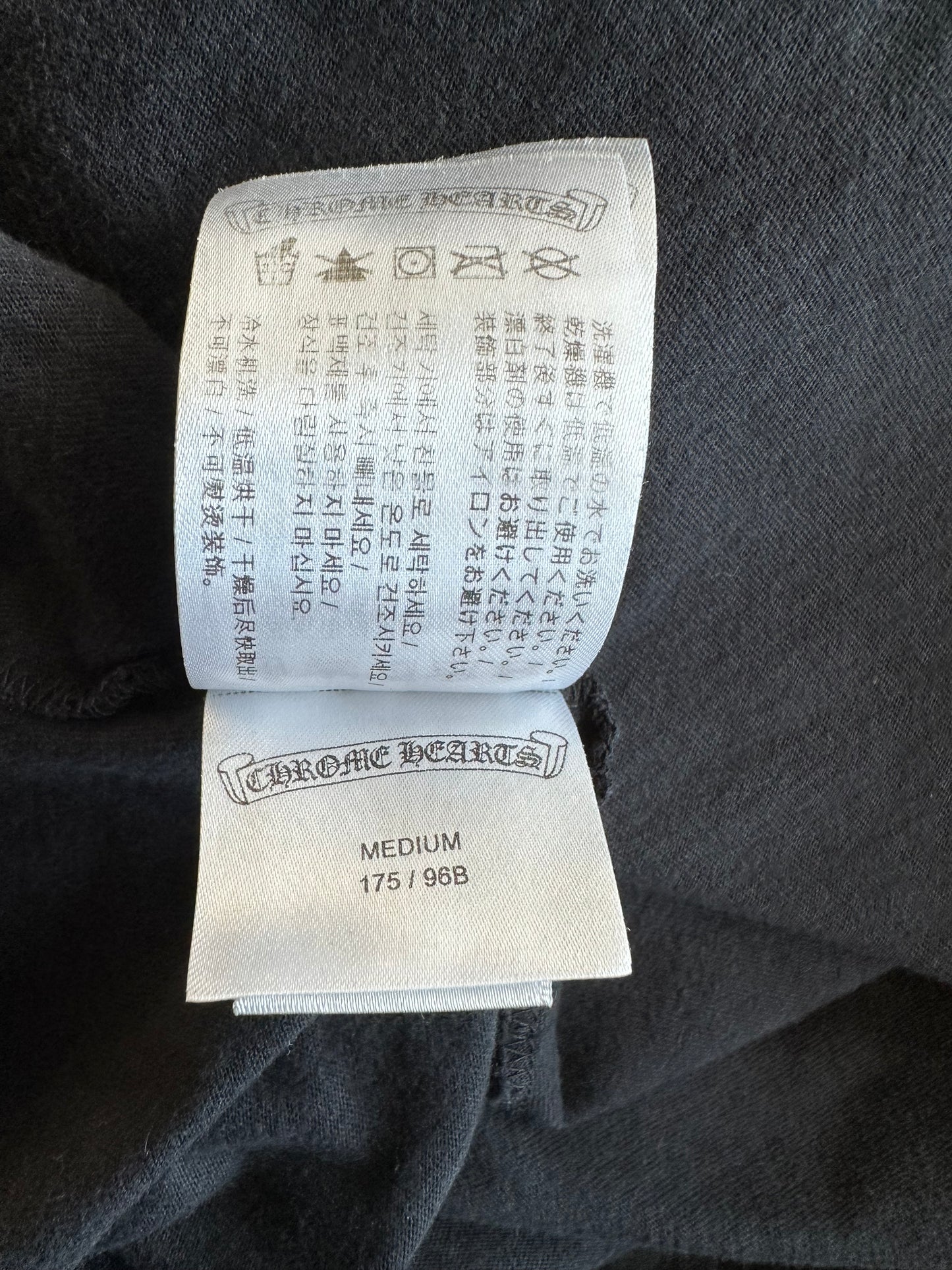 Chrome Hearts Black & White Cemetery Jacquard Horseshoe Logo Longsleeve T-Shirt