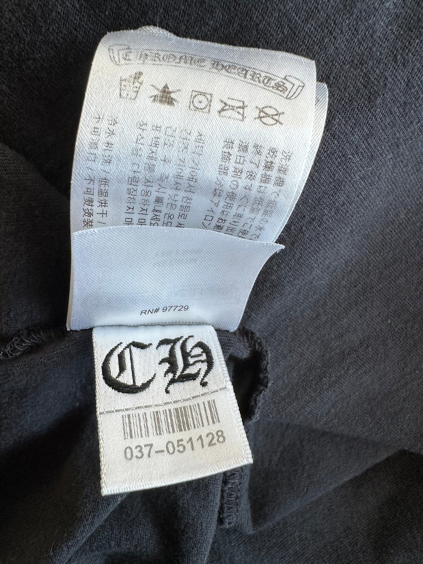 Chrome Hearts Black & White Cemetery Jacquard Horseshoe Logo Longsleeve T-Shirt