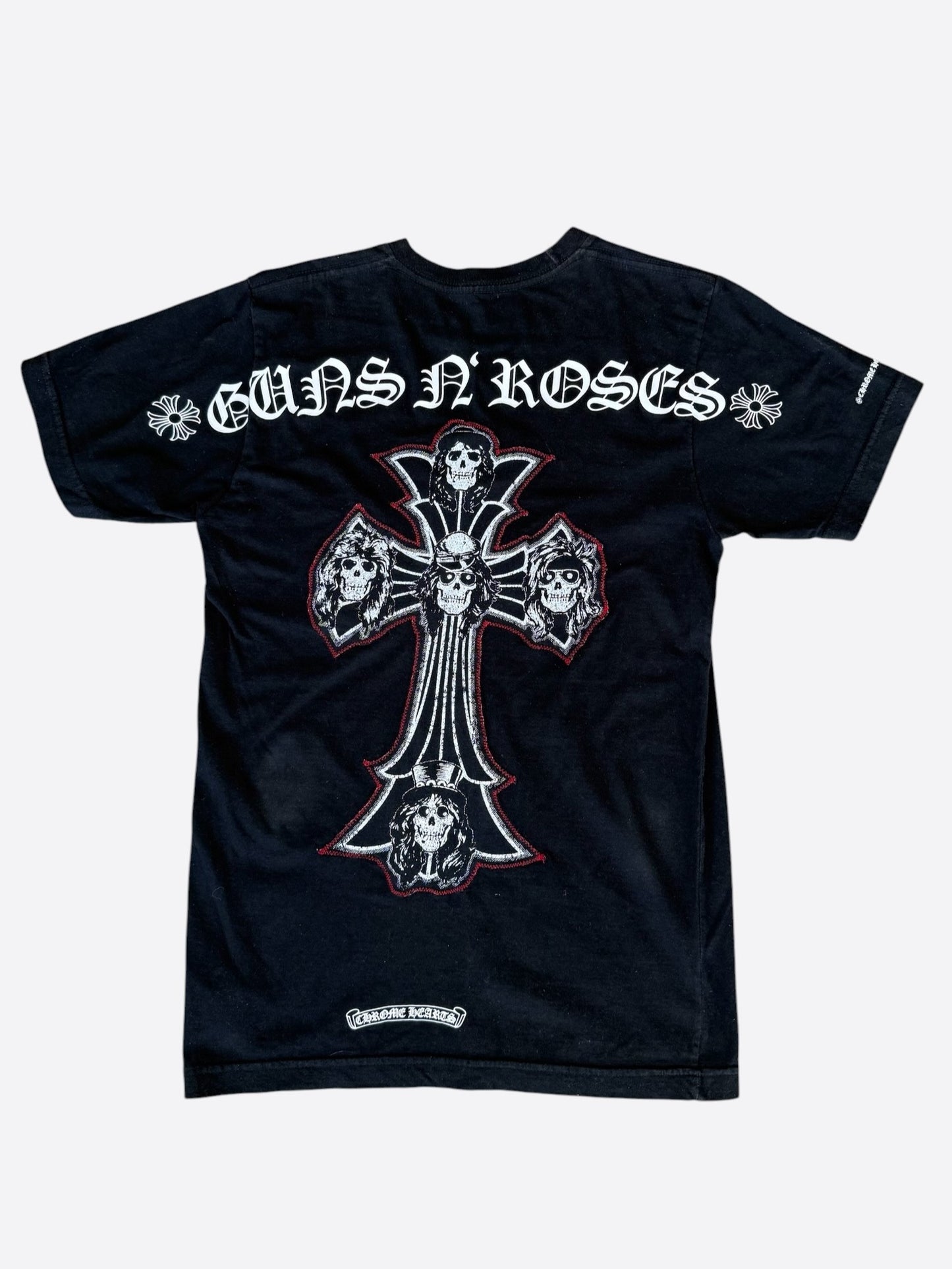 Chrome Hearts Guns N' Roses Black, White & Red Cross Logo T-Shirt
