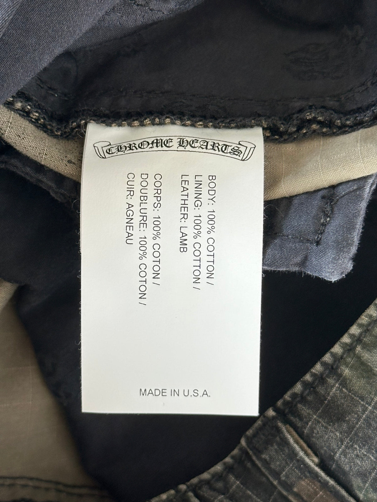 Chrome Hearts Green Camouflage Cross Patch Cargo Pants