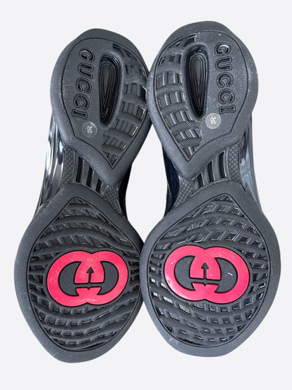 Gucci Black & Crystal GG Monogran Run Sneakers