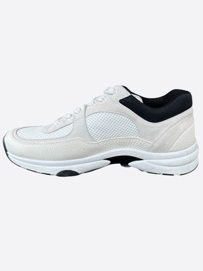 Chanel Beige & Black CC Logo Sneakers