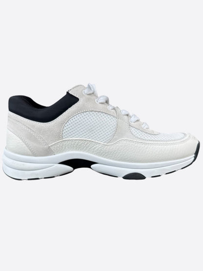 Chanel Beige & Black CC Logo Sneakers