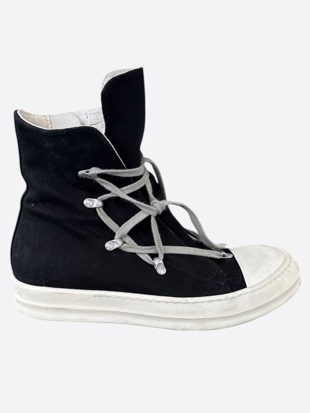 Rick Owens Black & White Hexagram High Top Sneakers