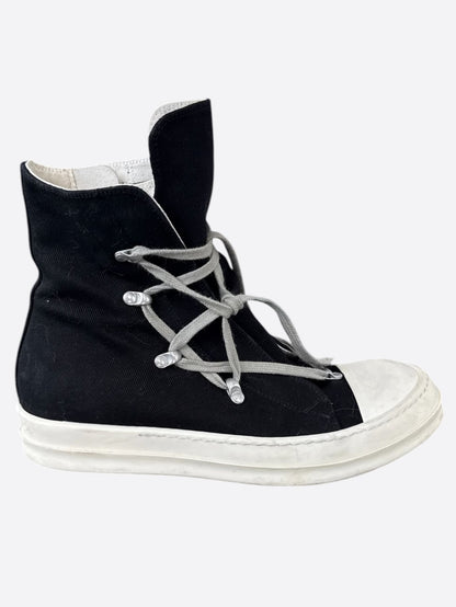 Rick Owens Black & White Hexagram High Top Sneakers