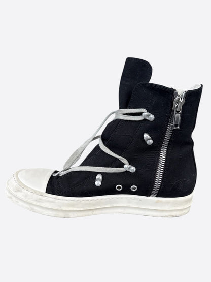 Rick Owens Black & White Hexagram High Top Sneakers