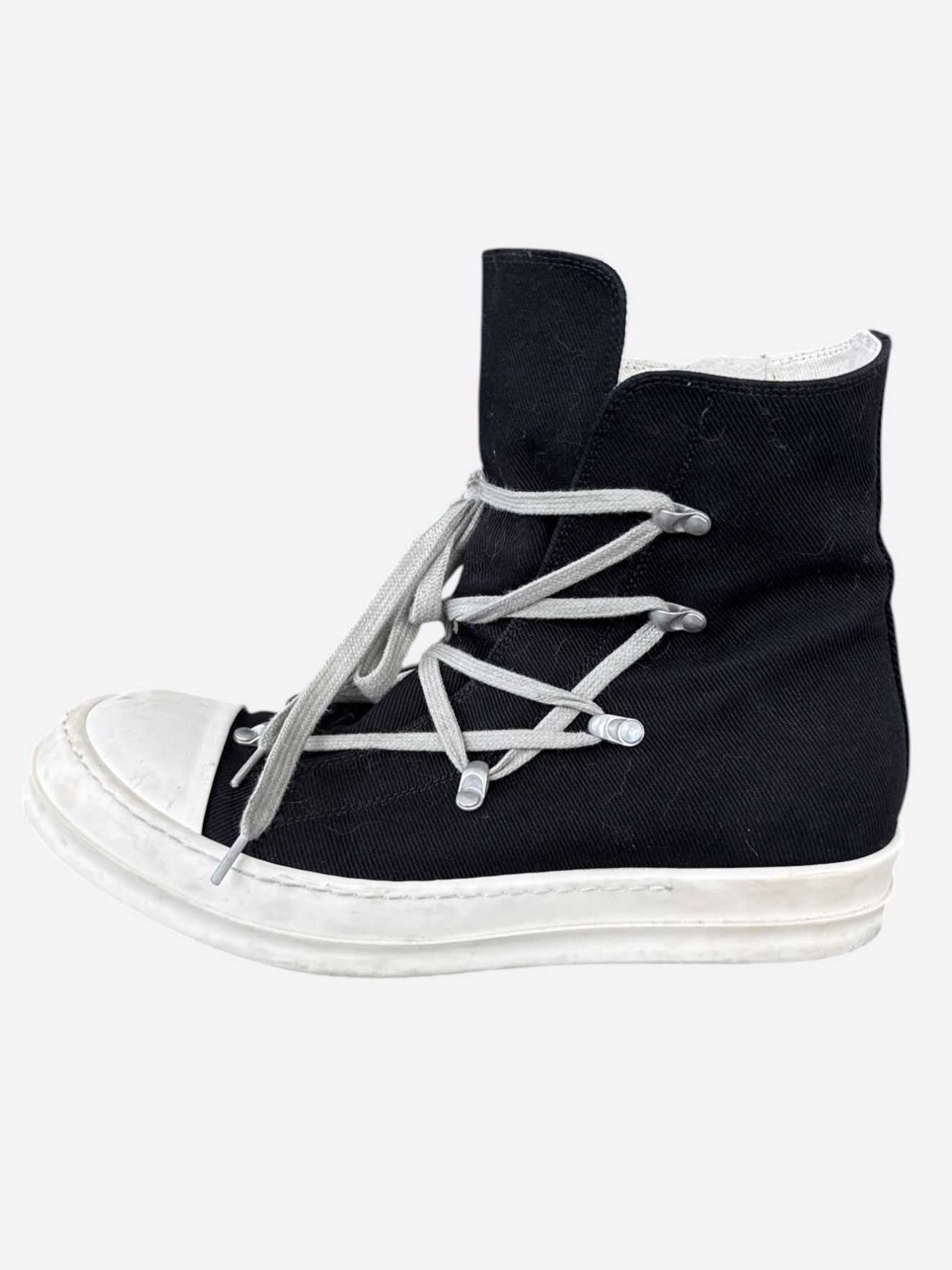 Rick Owens Black & White Hexagram High Top Sneakers