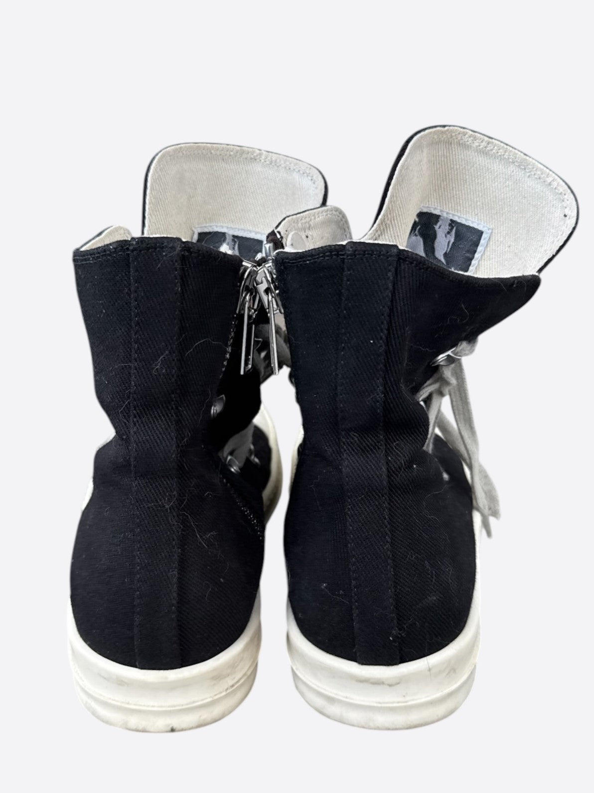Rick Owens Black & White Hexagram High Top Sneakers