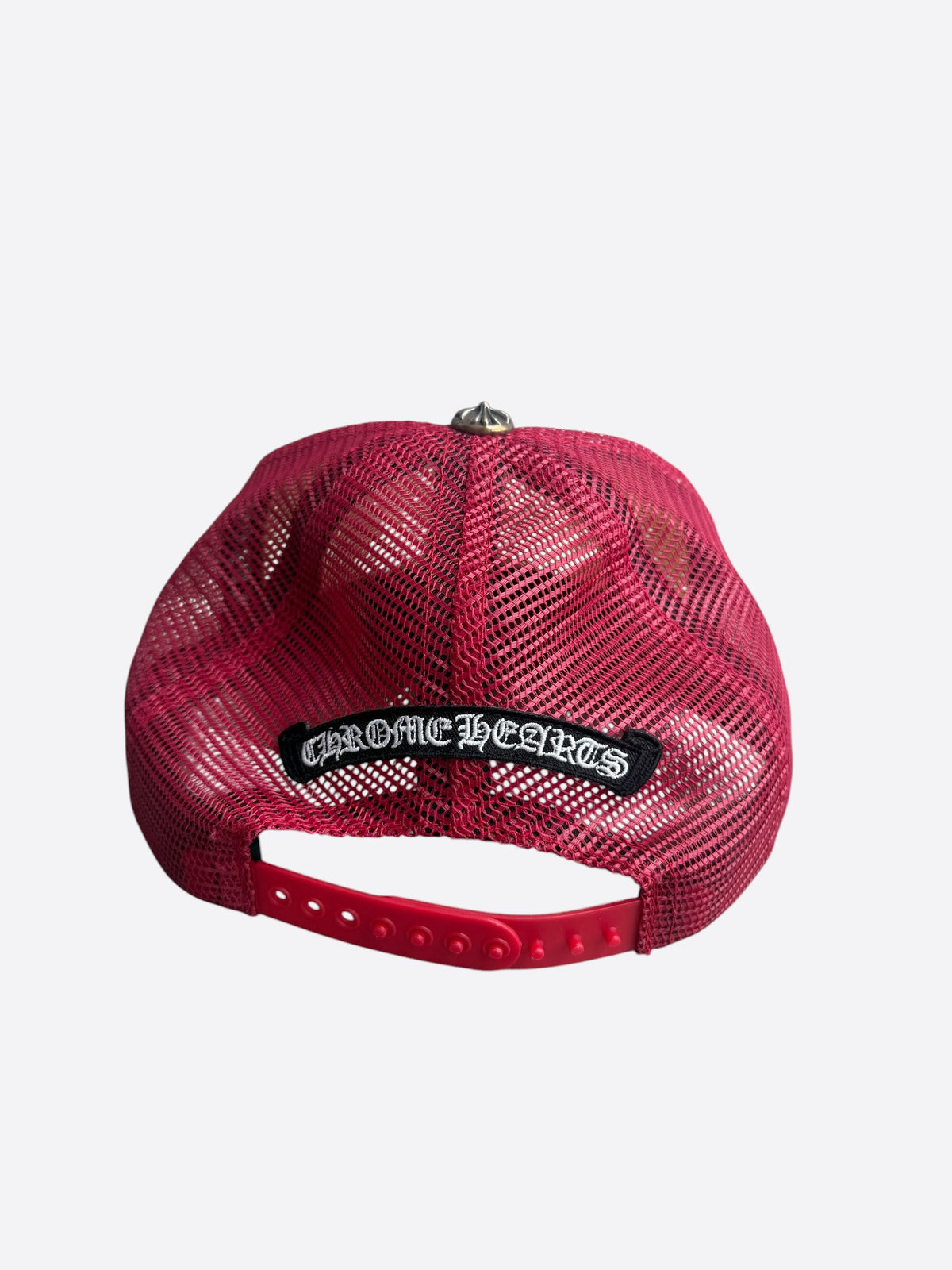 Chrome Hearts Red & White Triple Cross Trucker Hat