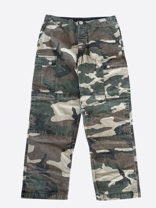 Chrome Hearts Green Camouflage Cross Patch Cargo Pants