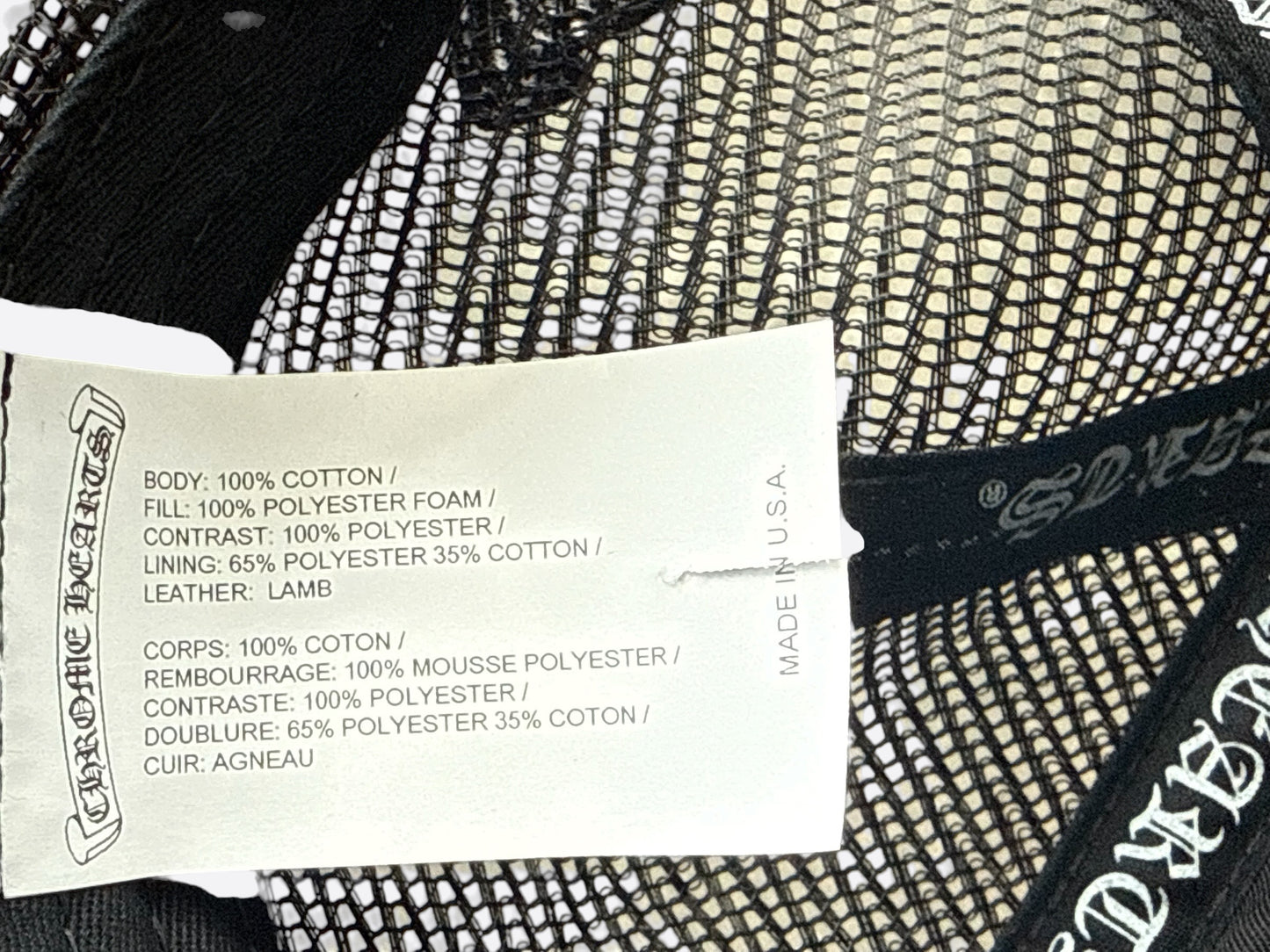 Chrome Hearts Black F*** Patch Trucker Hat