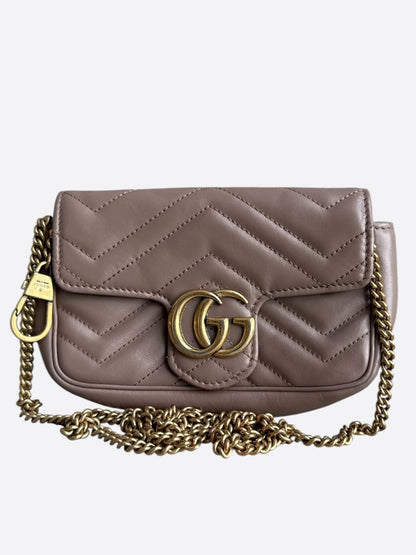 Gucci Beige GG Marmont Mini Shoulder Bag