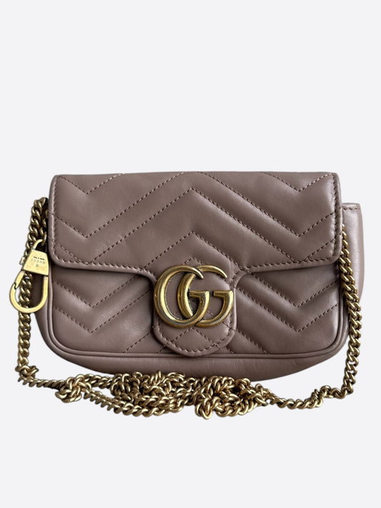 Gucci Beige GG Marmont Mini Shoulder Bag