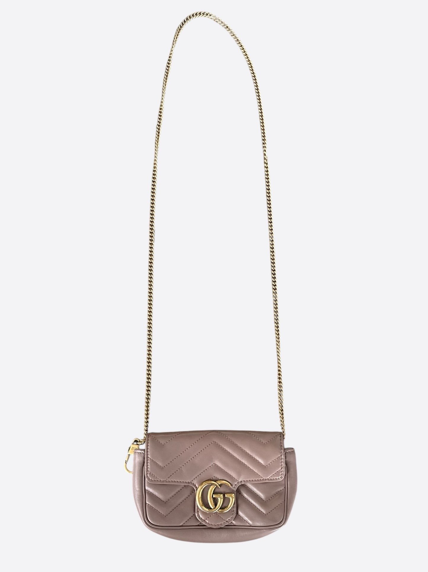 Gucci Beige GG Marmont Mini Shoulder Bag