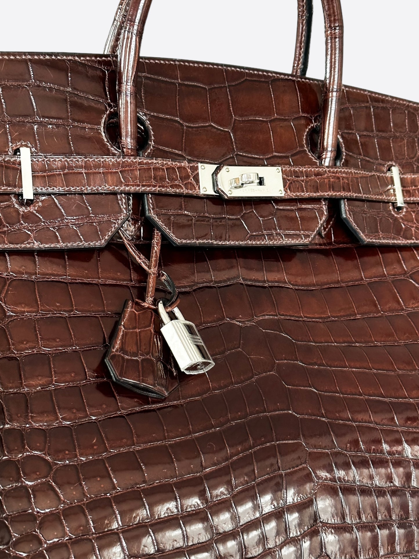 Hermes Brown Crocodile Birkin 50