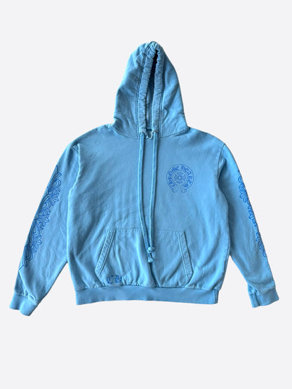 Chrome Hearts Blue Miami Horseshoe Logo Hoodie