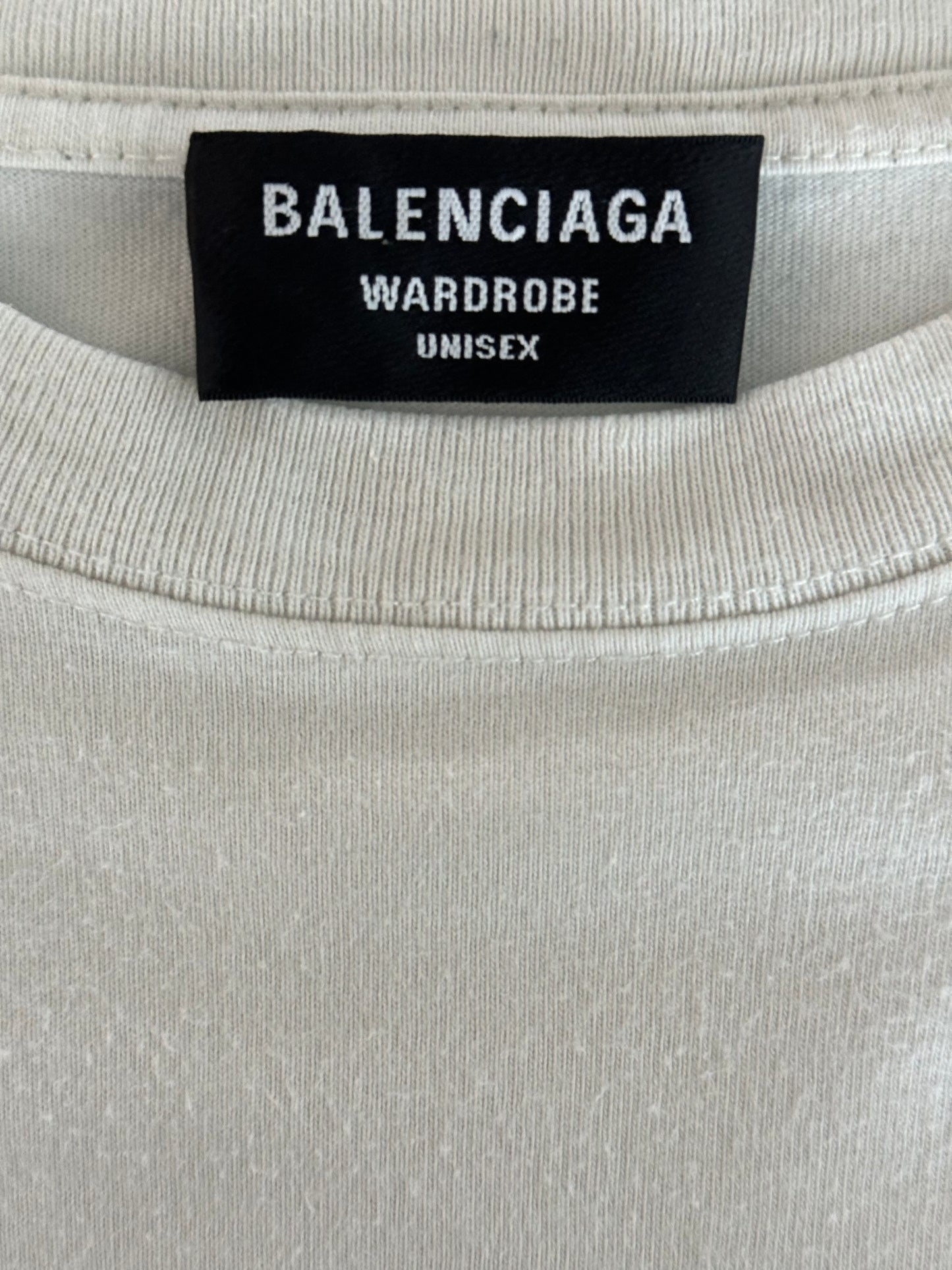 Balenciaga Light Grey Campaign Embroidered Logo T-Shirt