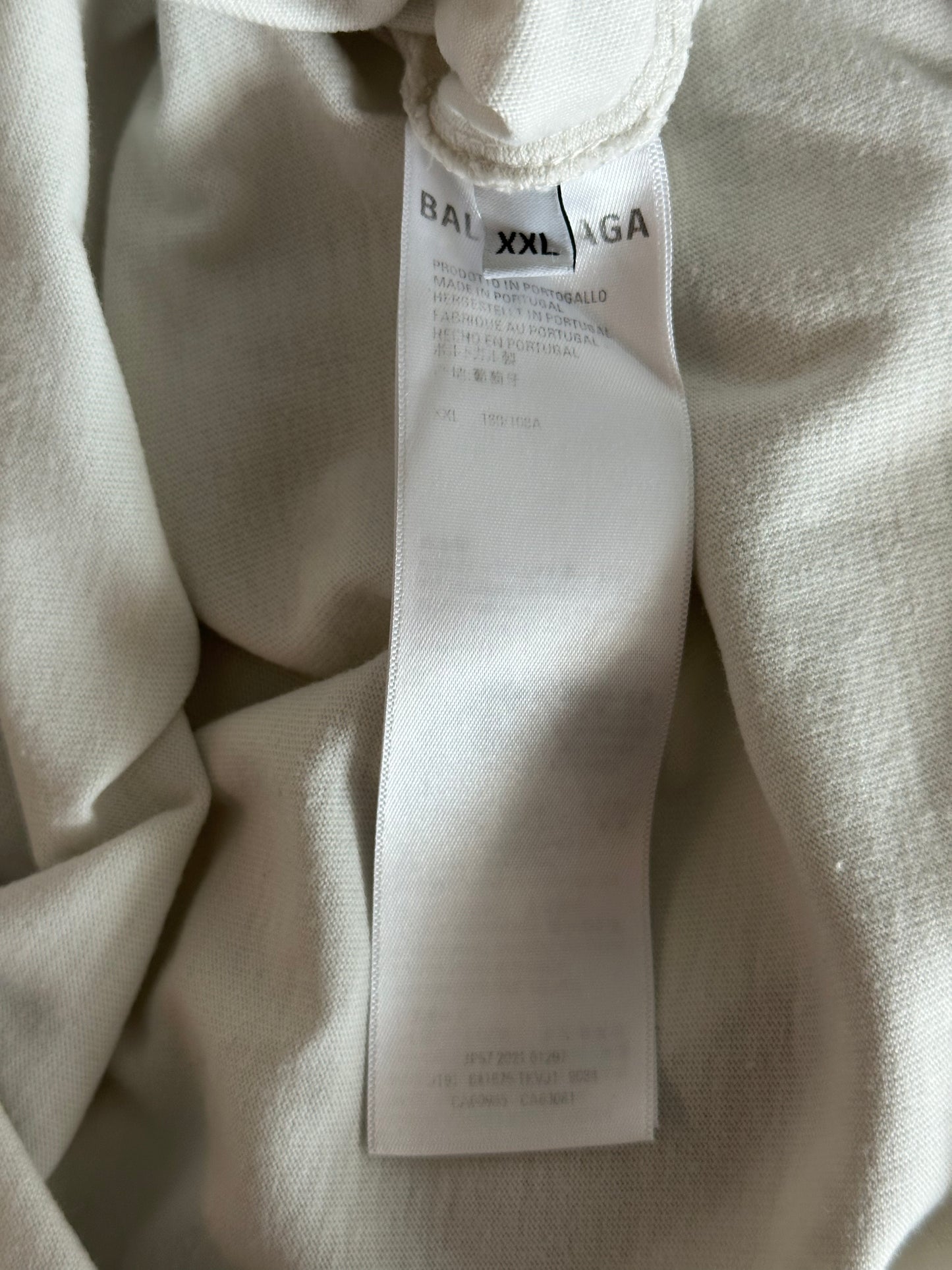 Balenciaga Light Grey Campaign Embroidered Logo T-Shirt