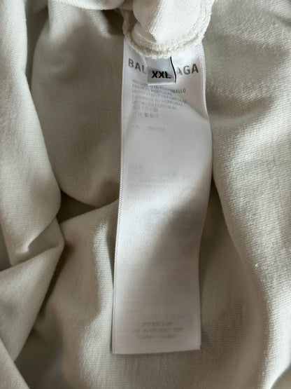 Balenciaga Light Grey Campaign Embroidered Logo T-Shirt