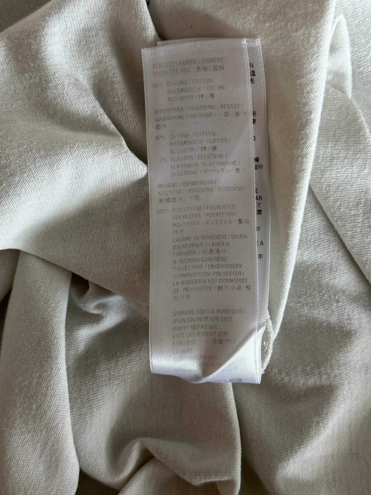 Balenciaga Light Grey Campaign Embroidered Logo T-Shirt