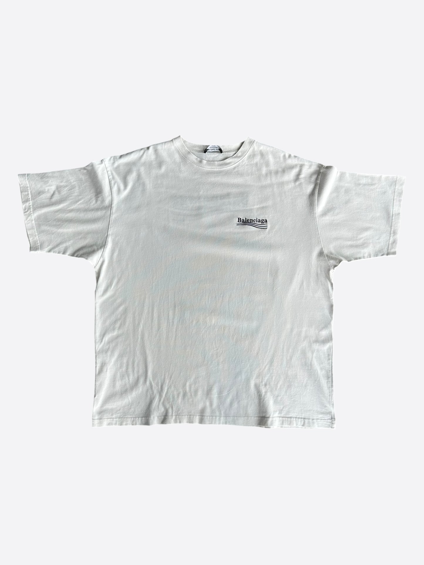 Balenciaga Light Grey Campaign Embroidered Logo T-Shirt