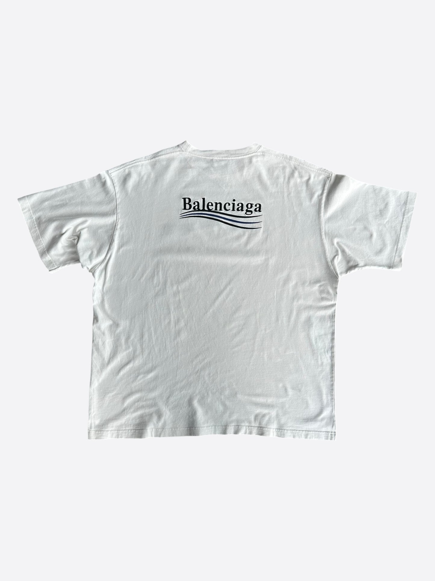 Balenciaga Light Grey Campaign Embroidered Logo T-Shirt
