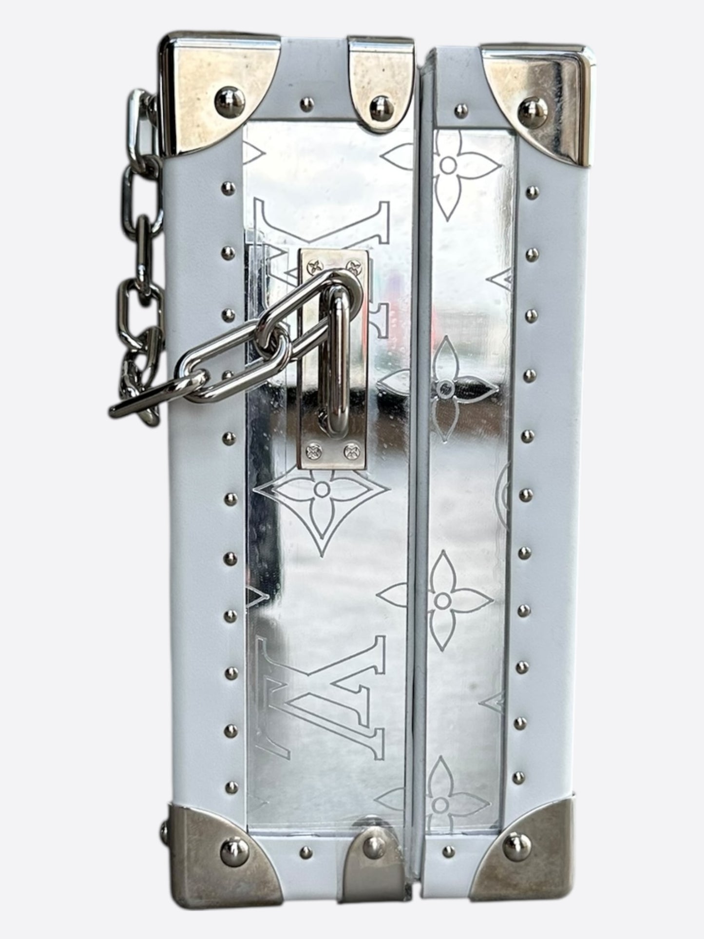 Louis Vuitton White Mirror Monogram Trunk